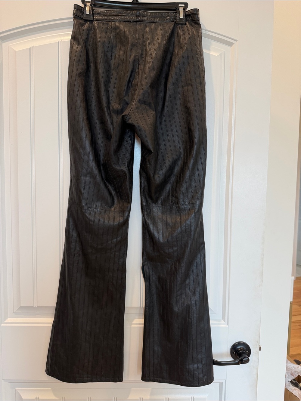 Cache y2k vintage style Black 100% Leather Flared Pants - Picture 2 of 9